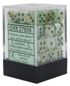 12mm D6 Marble Green With Dark Green (36)