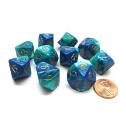 Gemini D10: Blue And Teal With Gold (10)