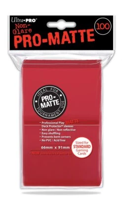 Pro-Matte Red Deck Protector Sleeves Pack (100)