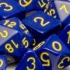 Polyhedral Dice: Opaque Dark Blue With Gold (7) -Atomicempire Outlet 022031601084 big