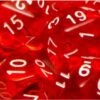 Polyhedral Dice: Translucent Red With White (7) 2 Polyhedral Dice: Translucent Red With White (7) -Atomicempire Outlet 022032494156 big