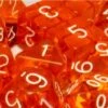 Polyhedral Dice: Translucent Orange With White (7) 2 Polyhedral Dice: Translucent Orange With White (7) -Atomicempire Outlet 022032849573 big