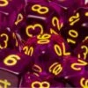 Polyhedral Dice: Translucent Dark Purple With Gold (7) -Atomicempire Outlet 022033403684 big