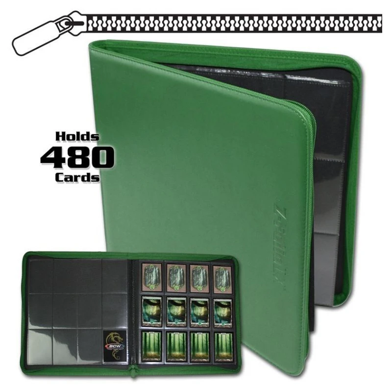 Zipper Folio LX 12 Pocket Album - Green 3 Zipper Folio LX 12 Pocket Album - Green
