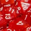 Polyhedral Dice: Marble Red With White (7) -Atomicempire Outlet 022124678020 big