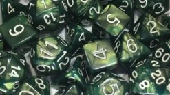 Polyhedral Dice: Emerald Dragon Shimmer With White (15)