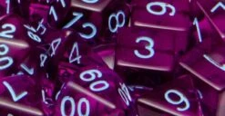 Polyhedral Dice: Translucent Dark Purple With Light Blue (15)