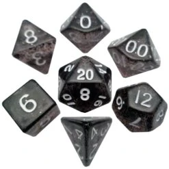 Ethereal: 10mm Poly Set - Black With White (7)