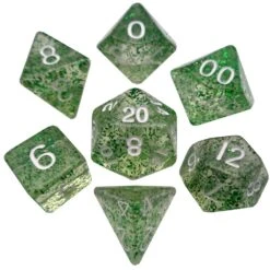 Ethereal: 10mm Poly Set - Green With White (7)