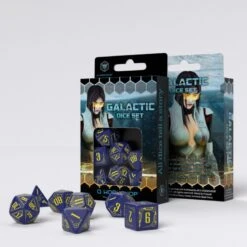 Galactic Dice: Navy With Yellow (7)