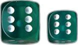 Translucent: 12mm D6 Teal With White (36) 3 Translucent: 12mm D6 Teal With White (36)