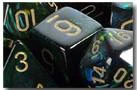 12mm D6 Scarab: Jade With Gold (36)