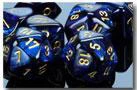 12mm D6 Scarab: Royal Blue With Gold (36)