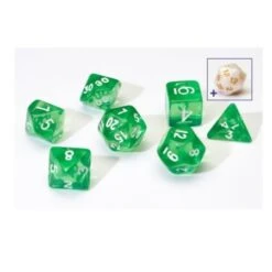 RPG Dice Set: Translucent Green Resin (7)