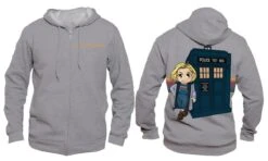 Doctor Who: Thirteenth Doctor Kawaii Tardis Gray Hoodie