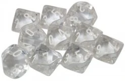 Translucent: Revised D10 Clear With White (10)
