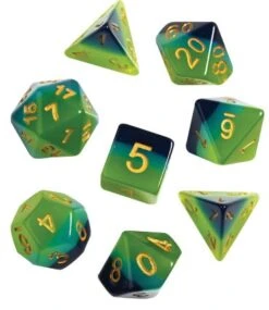 RPG Dice Set: Green And Blue Translucent (7)