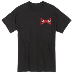 Dragon Ball Z: Android 17 Red Ribbon Logo Black T-Shirt
