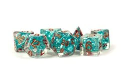 Pearl Resin 16mm Poly Set: Teal With Copper (7)