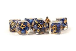 Pearl Resin 16mm Poly Set: Royal Blue With Gold (7)