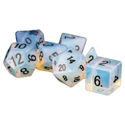 16mm Opalite Stone Dice Poly Set (7)