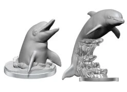 Deep Cuts Unpainted Miniatures: W14 Dolphins (2)