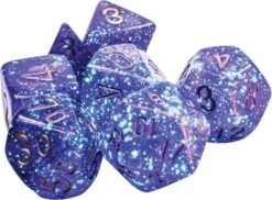Borealis: Polyhedral Luminary Royal Purple With Gold Set (7)