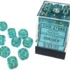 Borealis: 12mm D6 Luminary Teal With Gold Dice Block (36)