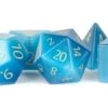 16mm Stone Poly Dice Set: Engraved Cat's Eye Aquamarine(7) -Atomicempire Outlet 030223893221 big