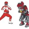 Power Rangers: Red Ranger X Tyrannosaurus Zord Pin Set -Atomicempire Outlet 030292335282 big