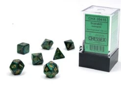 Scarab: Mini Polyhedral 7-Die Set - Jade With Gold