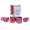Gemini: 16mm D6 Pearl Translucent Red And Violet With Gold Dice Block (12) -Atomicempire Outlet 030682609798 big