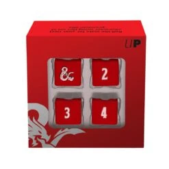 Dungeons And Dragons RPG: Heavy Metal Red And White D6 Dice Set