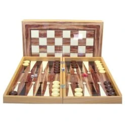 Backgammon Set: 19 Inch Walnut Decoupage