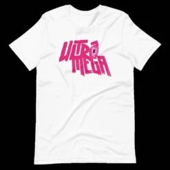 Ultramega: Pink Logo Small Eye T-Shirt