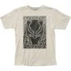 Black Panther Face Woodcut White T-Shirt 2 Black Panther Face Woodcut White T-Shirt -Atomicempire Outlet 032009108295 big