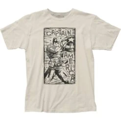 Captain America Woodcut White T-Shirt