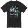 Demon Slayer: Tanjiro And Tengen Black T-Shirt -Atomicempire Outlet 032354471025 big