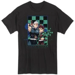 Demon Slayer: Tanjiro And Tengen Black T-Shirt