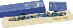 Wood Resin RPG Dice Set (7): Sapphire Grove