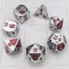 Slashing Damage Dice - Metal, Chrome With Red (7) 2 Slashing Damage Dice - Metal, Chrome With Red (7) -Atomicempire Outlet 032846638924 big