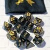 Piercing Damage Dice - Acrylic, Black With Gold (14) -Atomicempire Outlet 032847556343 big