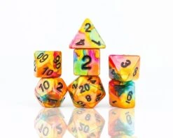 RPG Dice Set (7): Rainbow Gold