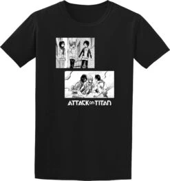 Attack On Titan: Eren Mikasa Armin Black T-Shirt