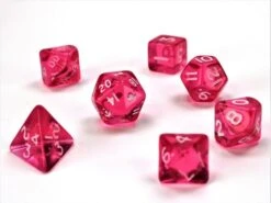 Translucent: Mini-Polyhedral Pink With White (7)
