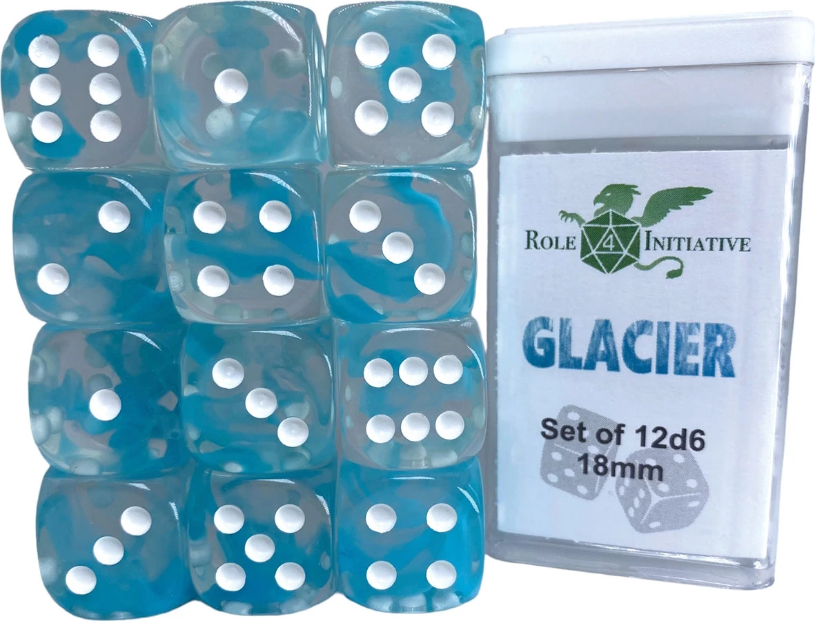 D6 Dice Set: Diffusion Glacier 18mm (12) 3 D6 Dice Set: Diffusion Glacier 18mm (12)