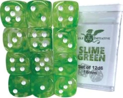 D6 Dice Set: Diffusion Slime Green 18mm (12)
