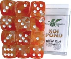 D6 Dice Set: Diffusion Koi Pond 18mm (12)