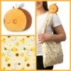 Plushie Tote Bag: Yellow Bees And Honeycomb Tote Bag With Yellow Bee Plushie 1 Plushie Tote Bag: Yellow Bees And Honeycomb Tote Bag With Yellow Bee Plushie -Atomicempire Outlet 033632164956 big