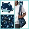 Plushie Tote Bag: Dark Blue Moon Foxes Tote Bag And Dark Blue Moon Fox Plushie 1 Plushie Tote Bag: Dark Blue Moon Foxes Tote Bag And Dark Blue Moon Fox Plushie -Atomicempire Outlet 033632717195 big
